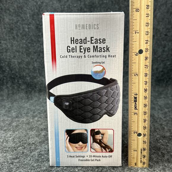 NEW HoMedics Eye Mask Head Ease Freezable Gel Heat Cold Therapy Plush LED Relief - Picture 1 of 7